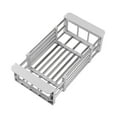 thumbnail image 1 of Escurridor de platos ajustable Organizador de fregadero de cocina Estante de almacenamiento para fregadero de cocina para gris, 1 of 9