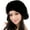 Black, variant on Winter Women's Rex Rabbit Beret Hats with Flower