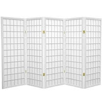4 ft. Tall Window Pane Shoji Screen - White - 5 Panels