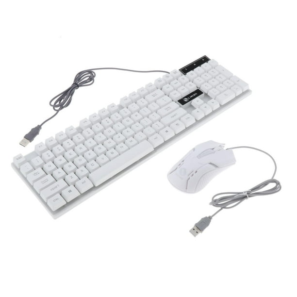 Ensemble clavier et souris filaire, souris de jeu, connexion USB, clavier  souris blanc 