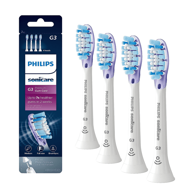 G3 Premium Plaque Control Toothbrush Replacement Heads Compatible with Philips Sonicare ProtectiveClean Electric Toothbrush, White