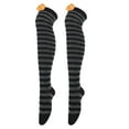 thumbnail image 4 of roadlitg Thigh High Socks for Women Stretchy Over the Knee Long Socks Thin Stripes Printed Cute Party Socks, 4 of 4