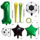 thumbnail image 2 of Juego de globos con temática de fútbol, 11 unidades, con globo de aluminio verde número 1, 2 of 2