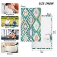 thumbnail image 6 of Yayeee 2 Pack Hand Towels for Bathroom 100% Cotton 16" x 28" Kitchen Towel, Green Geometric Flowers, 6 of 7