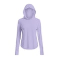 thumbnail image 4 of Rutainlusire Women's Tops Long Sleeve Hooded Sun Protection Athletic Top Women's UPF 50+ Long Sleeve Protection Sports Hooded Solid Color Lightweight Hiking Top With Raglan Sleeves, 4 of 5