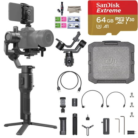 2019 DJI Ronin SC 3-Axis Gimbal Stabilizer for Mirrorless Cameras, Comes 64GB Extreme SD, Tripod, Phone Holder, Carrying Case and Cleaning Kit, Up to 4.4lb Payload, 1 Year Limited (The Best Mirrorless Cameras Of 2019)