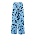 thumbnail image 4 of Women's 2026 Boho Print Wide Leg Pants Elastic Waist Flowy Beach Palazzo Lounge Trousers Dark Blue S, 4 of 7