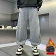 thumbnail image 5 of Coerni Boy's Athletic Sweatpants Wide Leg Casual Fall Letter Sports Elastic Waist Baggy Pants Kids' Youth Open Bottom Sweatpant, 5 of 6