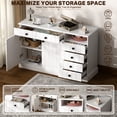 thumbnail image 4 of Katalora Farmhouse Storage Cabinet, White Office Organizer with 5 Drawers, 2 Doors and Open Shelf, Fluted Accent Cabinet for Home Office,Living Room,Entryway, 4 of 9
