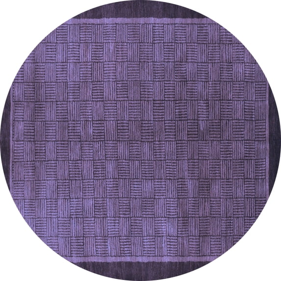 Ahgly Company Indoor Round Abstract Blue Modern Area Rugs, 4' Round