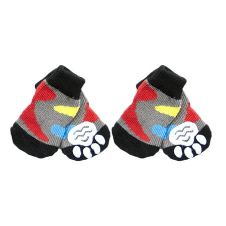 

Pet socks 4pcs One Set Pet Anti Socks Adorable Stockings Prcatical Footwear Cotton Socks for Puppy Dog (Size M)