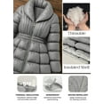 thumbnail image 6 of Womens Premium Lightweight Puffer Jacket light Grey Quilted Down Winter Coat-XL, 6 of 9