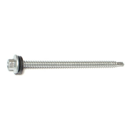 

#10-14 x 3 Silver Ruspert Coated Steel Hex Washer Head Pole Barn Self-Drilling Screws SDSHWS-164