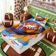thumbnail image 5 of Erosebridal Painted Football Twin Sheet Sets, Artistic Sports Bedding for Boys and Girls, 3-Piece, 1 Flat Sheet, 1 Fitted Sheet and 1 Pillowcase, 5 of 6