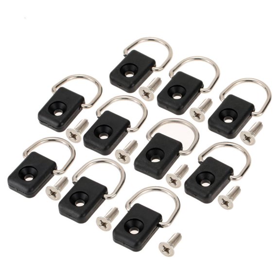 CIYISON 10Pcs Kayak Tie Down Safety Deck Loop Mounting Tie Down D Rings Kits With Screws