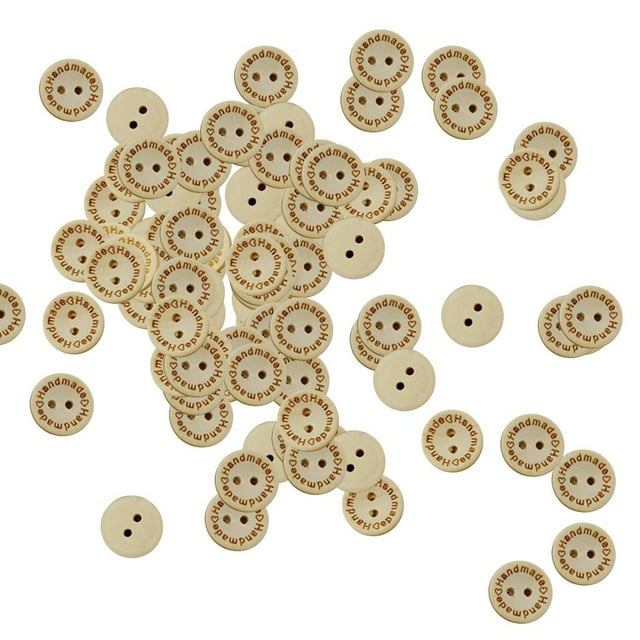 100 Piezas De 2 Botones De Con De Amor Hecho 15 Mm para De Scrapbooking Artesanal De Bricolaje Gloria Botones de Madera