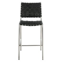SAFAVIEH Bahari Square Mid Back Counter Stool, Black/Silver