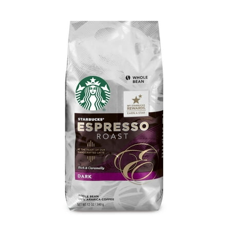 Dark Espresso Beans - Starbucks Espresso Roast Dark Roast Whole Bean Coffee, 12-Ounce Bag