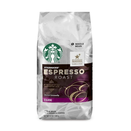 Starbucks Espresso Roast Dark Roast Whole Bean Coffee, 12-Ounce (Best Brand Espresso Beans)