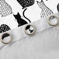 thumbnail image 4 of jejeloiu Cartoon Cat Kitten Black Out Curtains,White Black Gray Curtains Pack of 2 (42x63 Each) For Pet Lovers, 4 of 6