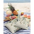 thumbnail image 3 of Pack of 2 Outdoor Pillow Covers, Green Leaves Vintage Pink Floral Sage Eucalyptus Leaf Waterproof Square Throw Pillowcase Cushion Decorative Pillow Covers for Couch Patio Tent, 18x18 in, 3 of 6
