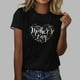 thumbnail image 4 of Blusas de Manga Corta para las Mujeres Imprimir Cuello Redondo, Camiseta Casual para Primavera Verano Diario, 4 of 4