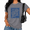 Grey, variant on Cozymy Classic Floral Rose T-Shirt for Women - Blue Vintage Stamp Print Graphic Tee