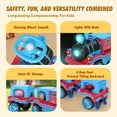 thumbnail image 6 of JOYLDIAS 12V 2 Seater Toy Ride on Train with Detachable Carriage, Music, Train Honk, Lights, High/Low Speed and Storage, Blue, 6 of 8