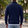 thumbnail image 3 of gbyLJF Mens Knit 1/4 Zip Pullover Solid Color Base Layer Sweater Long Sleeve Casual Tops Fall Winter Trendy Clothes, 3 of 5
