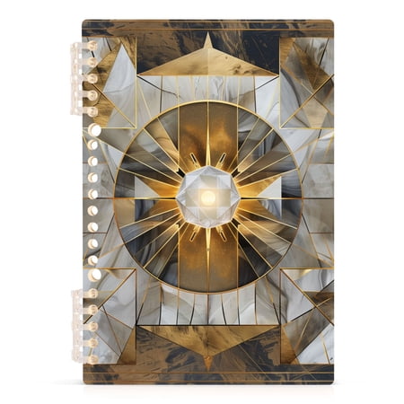 Abstract Crystal Geometric Notebooks 1-subject Journal 60 Sheets A5 College Ruled Paper Detachable Ring 8.3"x5.7"