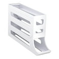 thumbnail image 3 of Porta huevos para refrigerador, 4 niveles, bandeja para huevos, gran capacidad, organizador, automático blanco, 3 of 9
