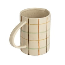 Creative Co-Op 32 Oz. Stoneware Pitcher with Checkered Pattern, Multicolor