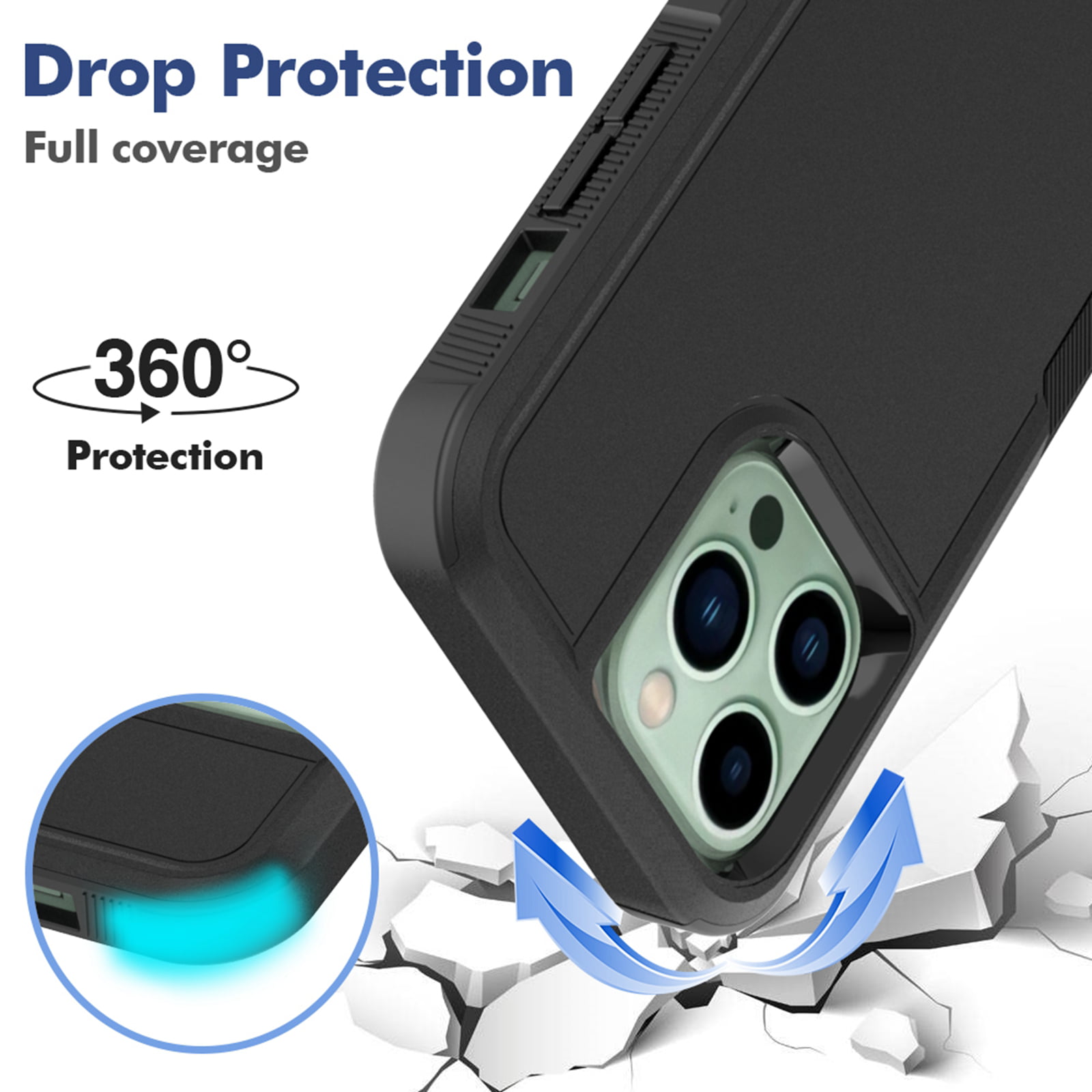 Maximize Protection With Double-sided 360° Full Body Dual Layer Phone Cases  For Iphone 15 14 Pro Max, 14 Plus, Se, 11, 12, 13 Pro Max, X, Xs, Xr! - Temu