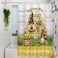 thumbnail image 3 of Yellow Sunflower Shower Curtain Set, Waterproof Shower Curtains for Bathroom, Gnomes Truck Plaid Farmhouse Wooden Washable Fabric Cloth Bath Curtain for Bathtub Decoration with Hooks 72x78 Inches, 3 of 9