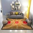 thumbnail image 2 of Retro Basketball Court Area Rugs, 5x7ft, Sports Basketball Enthusiast Rug, Soft Cozy Durable Washable Rug, Noise Reduction Breathable Non-Slip Rugs for Study Room Dining Table, 2 of 6