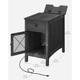 thumbnail image 3 of Side Table with Storage End Table with USB Ports and Outlets Nightstand Drawer Storage Cabinet Magazine Rack Charcoal Gray, 3 of 7