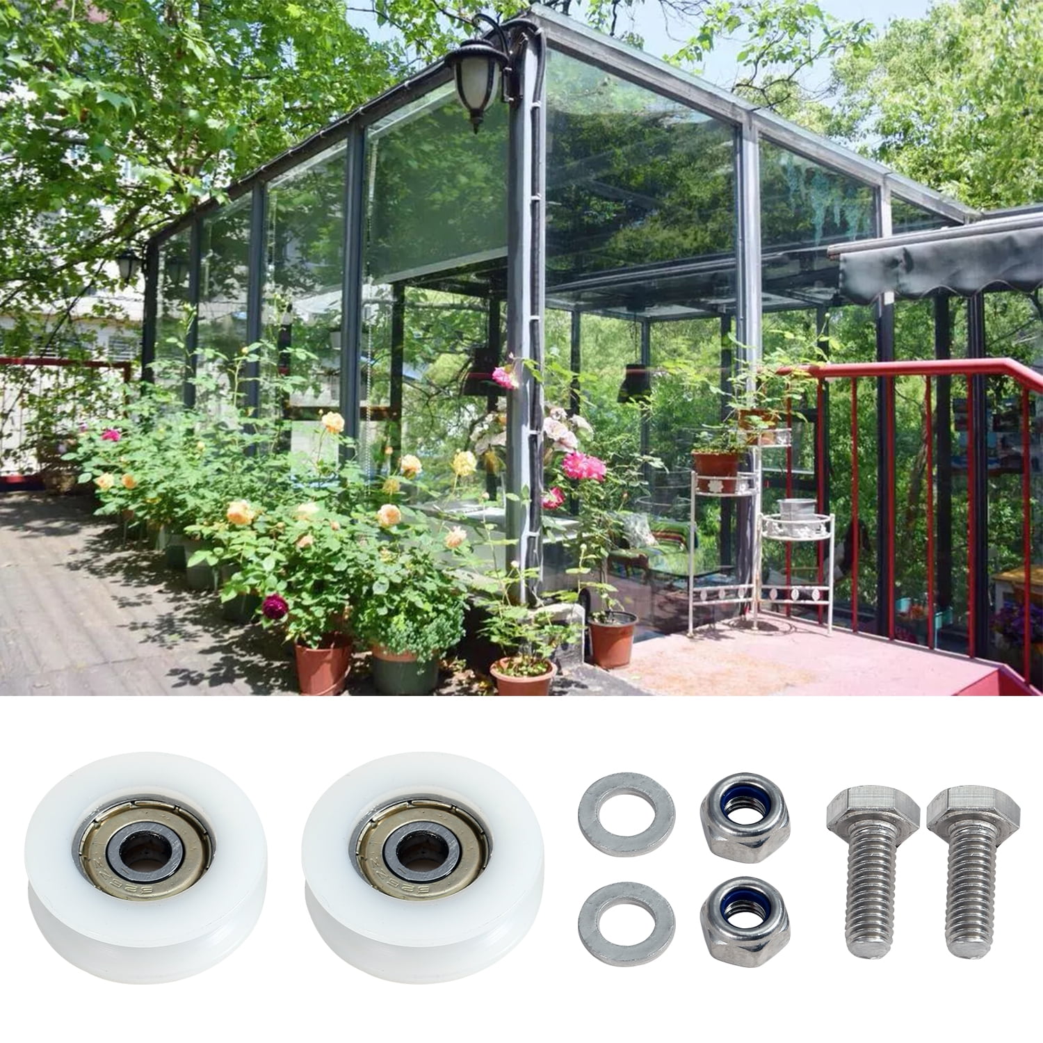 Greenhouse Door Wheel Replacement Kits 30mm Door Rollers & Bolts