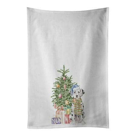 

Dalmatian Puppy Christmas Presents and Tree White Kitchen Towel Set of 2 19 in x 28 in