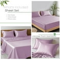 thumbnail image 2 of 100% Bamboo Twin Sheet Set - Ultra Soft, Breathable & Cooling, Ideal for Hot Sleepers, 16" Deep Pocket, Hotel Luxury Bedding (Lilac), 2 of 8