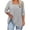 #337-Gray, variant on Women's Summer Three Quarter Sleeve Square Neck Shirt, Stylish Pleated Rolled Cuffs Blouses, Loose Casual Everyday Top