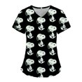 thumbnail image 3 of Camiseta de Snoopy de Estados Unidos para mujer, uniformes de trabajo hospitalarios informales, ropa de trabajo de cuello en V y manga corta, ropa de enfermera de dibujos animados para mujer, 3 of 5