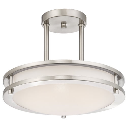 HomeSelects 6106 Saturn Flush Mount with Alabaster Glass Globe 16