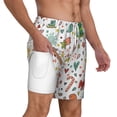 thumbnail image 2 of Sigee Winter Christmas And New Year Deer Print Mens Swim Trunks with Compression Liner Quick Dry Swim Stretch Beach Shorts with Pockets,S-3XL, 2 of 7