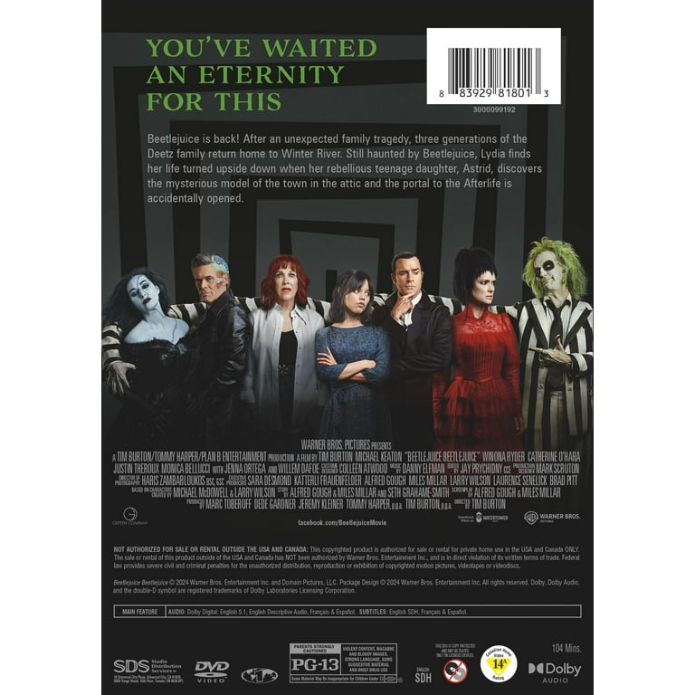 Walmart Black Friday Deals 2025 SDS Beetlejuice DVD, Comedy