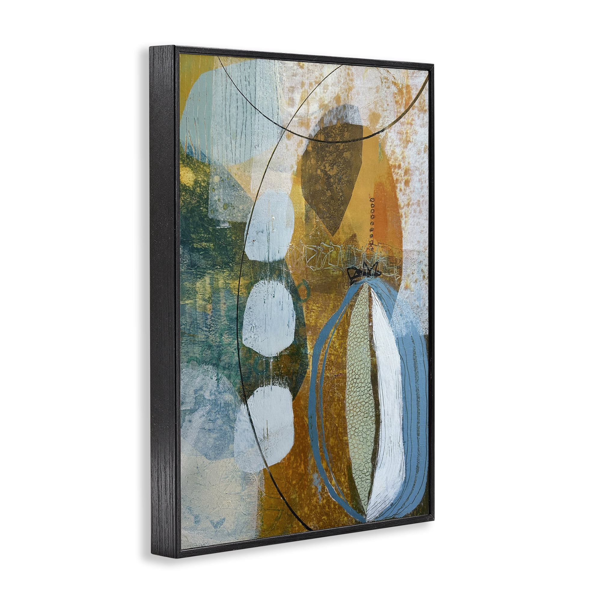 Stupell Industries Expressive Distressed Abstract Abstract Painting Black Framed Art Print Wall Art, 20 x 30