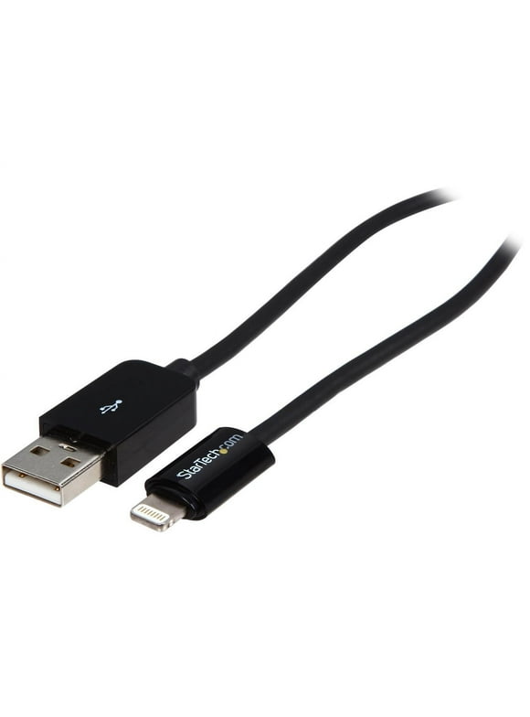 StarTech.com USBLT1MB Black 1m (3ft) Black Apple 8-pin Lightning Connector to USB Cable for iPhone / iPod / iPad