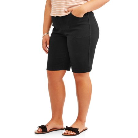 Just My Size Women's Plus Size 4-Pocket Pull-On Bermuda Shorts