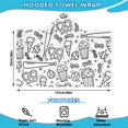 thumbnail image 2 of Black White Baseball Snacks Pattern Hooded Bath Towel，50"x30" for Ages 3 To 12 Kids, Quick Dry Lightweight Soft Microfiber Hood Beach Towel Cover Up for Kids, 2 of 7