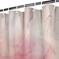 thumbnail image 3 of Pink Shower Curtain, Abstract Peach Coral Fabric Shower Curtain for Bathroom, Modern Watercolor Ink Art Shower Curtain Set with Hooks, 72 x 72, 3 of 4