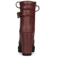 thumbnail image 4 of BLISSFUL STEP Women's Platform Buckle Lace Up Chunky Heels Ankle Boots, 4 of 7
